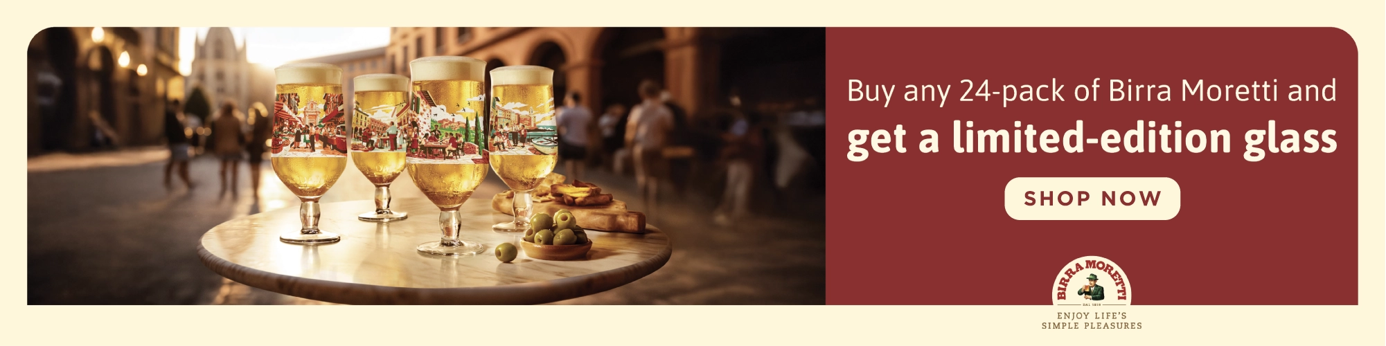 MMI HD - AUG 2025 - BIRRA MORETTI - FREE BEER GLASS ( MOR036  MOR037  MOR038  MOR039) -1