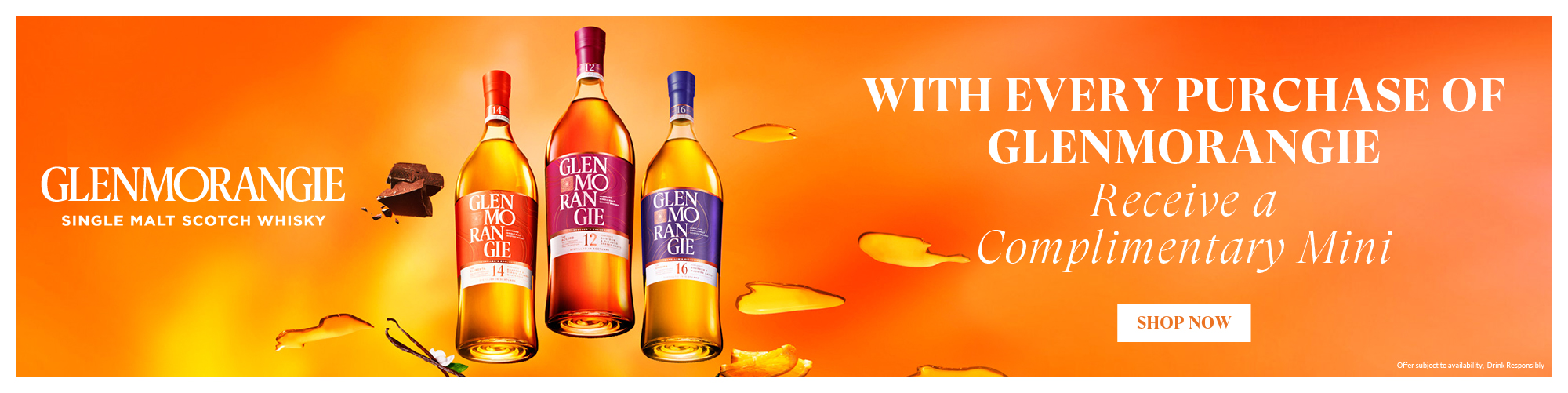 Buy a Glenmorangie, get 2 5CL free - banner 3rd from 23rd Jun till stocks last - 100000179