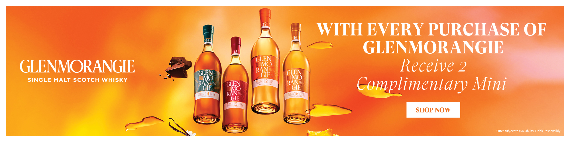 Buy a Glenmorangie, get 2 5CL free - banner 3rd from 23rd Jun till stocks last - 100000179
